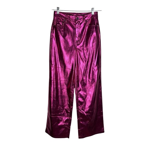 BLANKNYC X Free People Women 25 Pink First Blush Vegan Leather Franklin Pant NWT - Picture 3 of 15